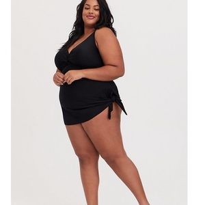 NWT Torrid Twisted Front Black One Piece Suit